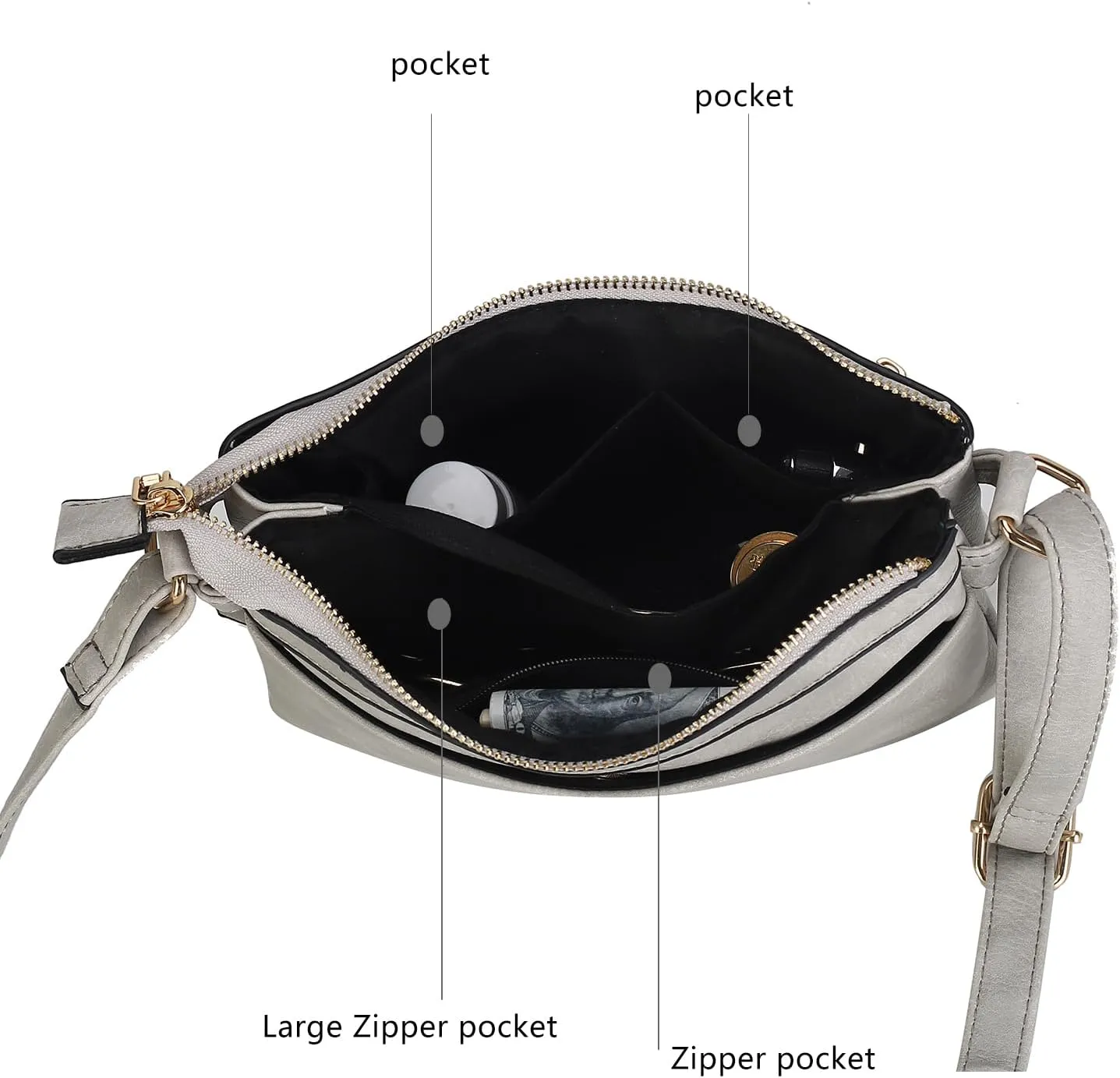 MKF Collection Crossbody bag for women, Adjustable Strap Vegan leather Shoulder Bag messenger Purse by Mia K