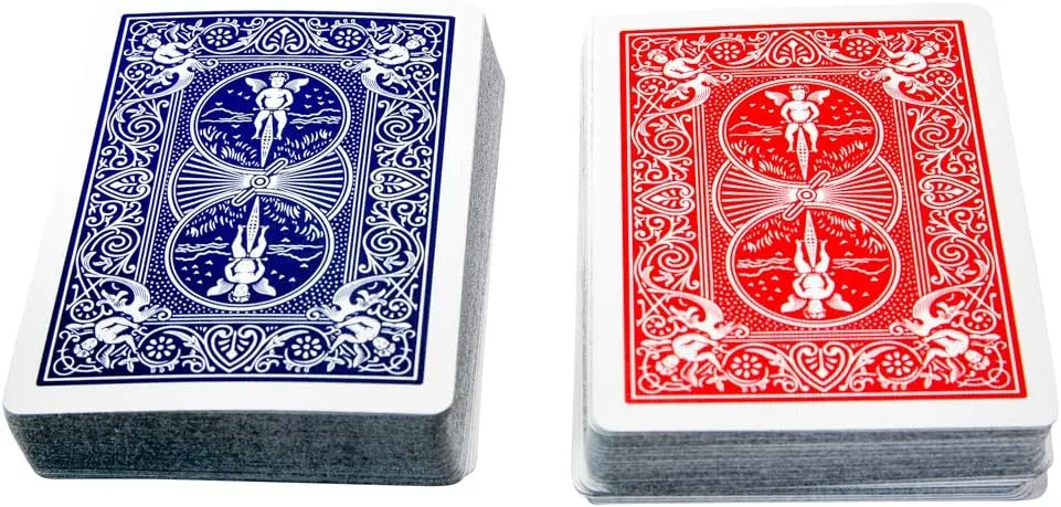 Modern Elegant Playing Card Deck Holder Tray with 2 Decks of Playing Cards in Unique Stylish Deluxe Acrylic Box with Color lid (Neon Orange)