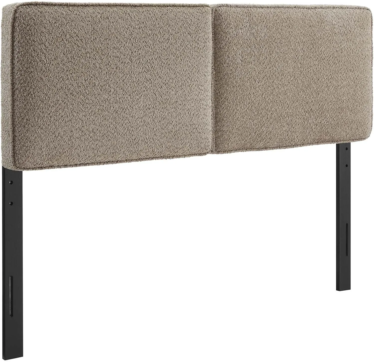 Modway Lindee Full Size Upholstered Headboard with Tan Vegan Leather - Modern Faux Leather Full Headboard with Height-Adjustable Mounting Positions - Padded Pillow Style