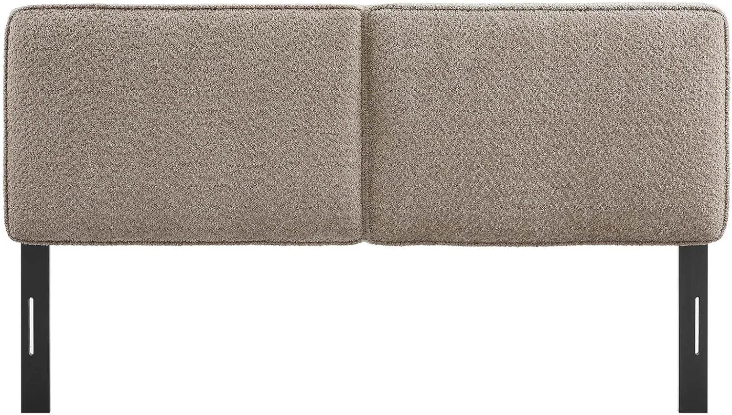 Modway Lindee Full Size Upholstered Headboard with Tan Vegan Leather - Modern Faux Leather Full Headboard with Height-Adjustable Mounting Positions - Padded Pillow Style