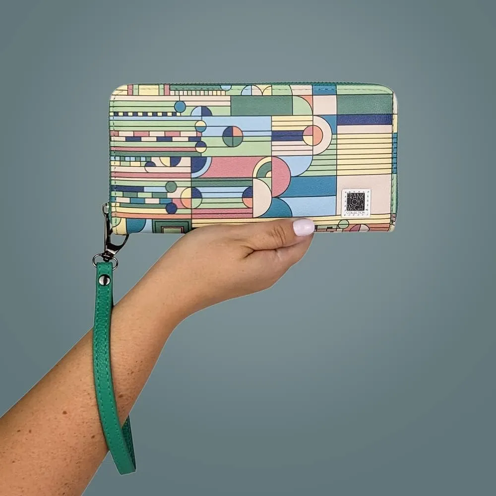 Monarque Wristlet Bifold Wallet Signature Collection (Frank Lloyd Wright Saguaro Sunrise)