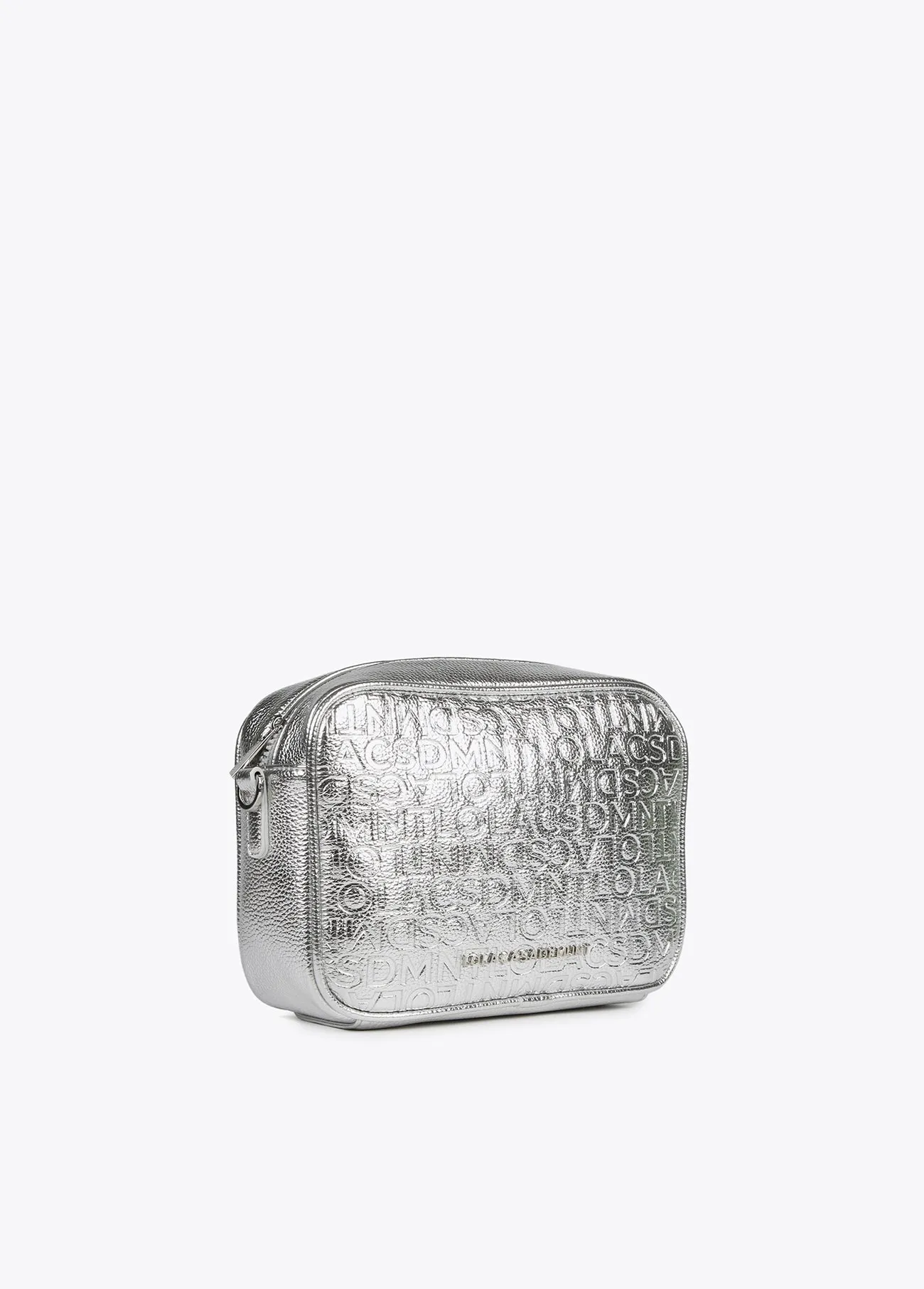Monogrammed metallic crossbody bag