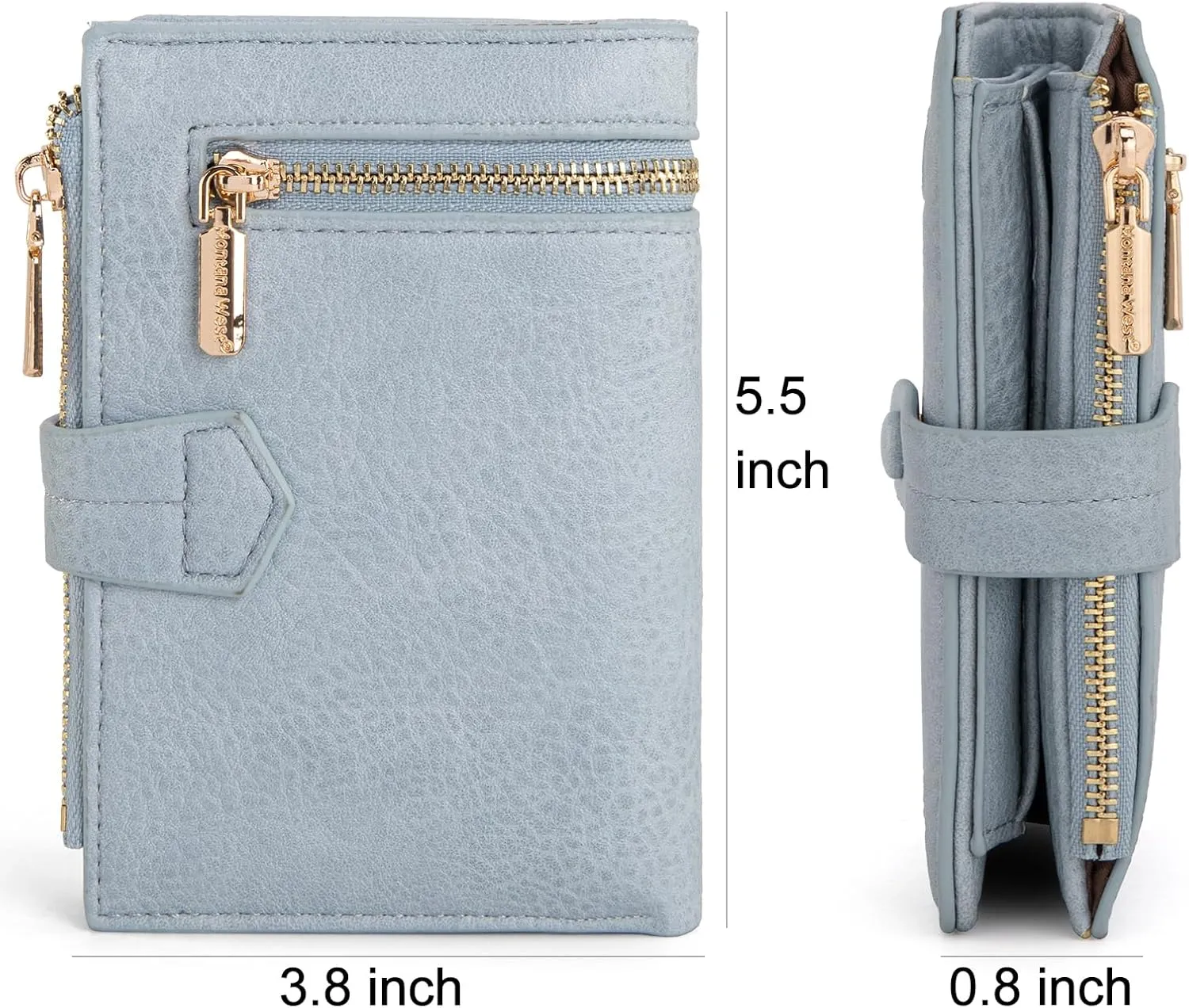 Montana West Small Women's Wallet Bifold RFID Wallet Compact Credit Card Pocket Wallets for Female Ladies Cash Wallets with 2 ID Window and Metal Zipper