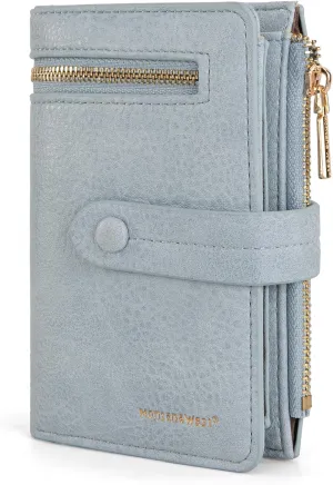 Montana West Small Women's Wallet Bifold RFID Wallet Compact Credit Card Pocket Wallets for Female Ladies Cash Wallets with 2 ID Window and Metal Zipper
