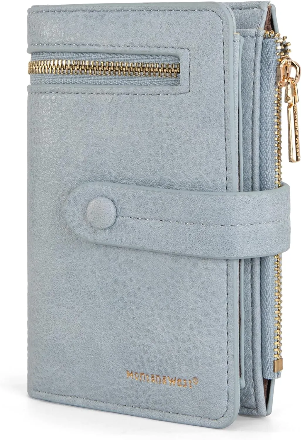 Montana West Small Women's Wallet Bifold RFID Wallet Compact Credit Card Pocket Wallets for Female Ladies Cash Wallets with 2 ID Window and Metal Zipper