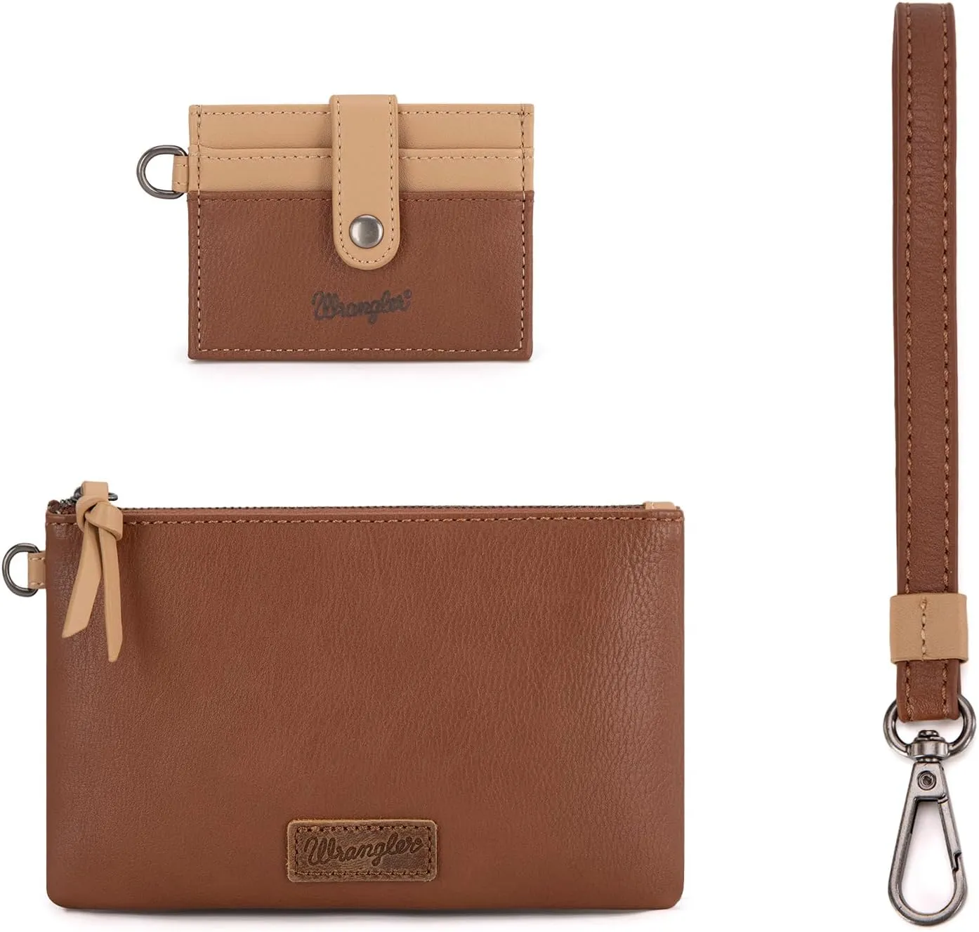 Montana West x Wrangler Keychain Wristlet Wallets for Women Detachable Dual Pouch Wristlet Portable Card Holder for Women