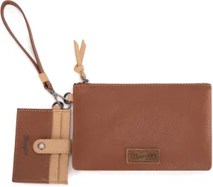 Montana West x Wrangler Keychain Wristlet Wallets for Women Detachable Dual Pouch Wristlet Portable Card Holder for Women