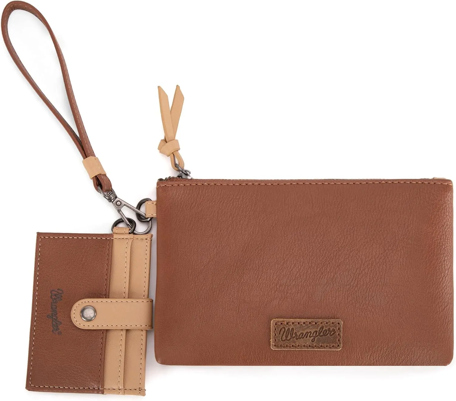 Montana West x Wrangler Keychain Wristlet Wallets for Women Detachable Dual Pouch Wristlet Portable Card Holder for Women