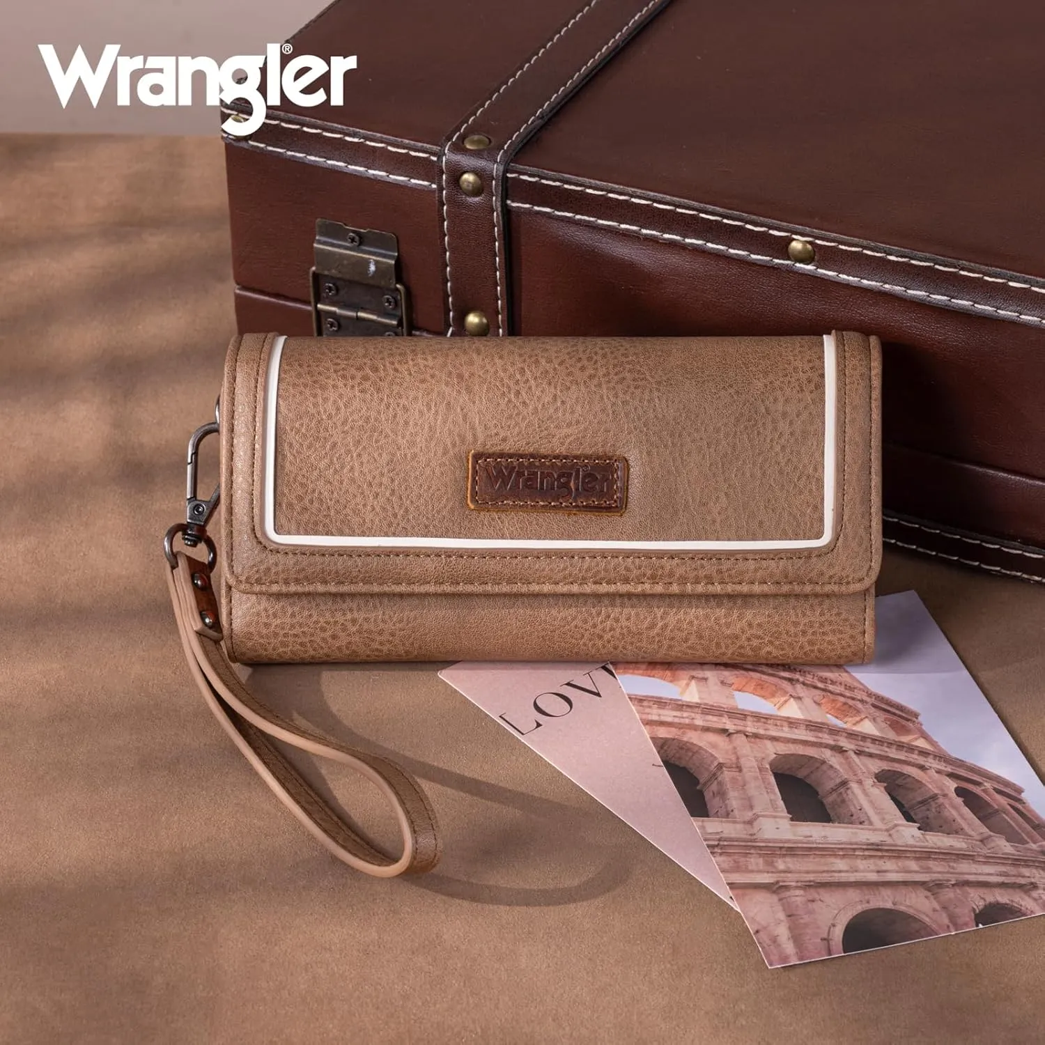 Montana West X Wrangler Wallet for Women Phone Wristlet Wallet Ladies Felame Large Capacity Clutch Wallets with Coin Purse