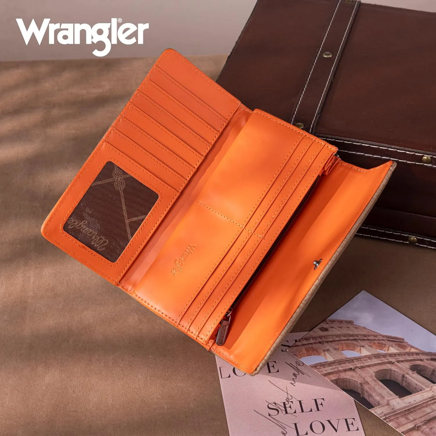Montana West X Wrangler Wallet for Women Phone Wristlet Wallet Ladies Felame Large Capacity Clutch Wallets with Coin Purse