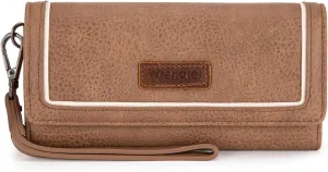 Montana West X Wrangler Wallet for Women Phone Wristlet Wallet Ladies Felame Large Capacity Clutch Wallets with Coin Purse