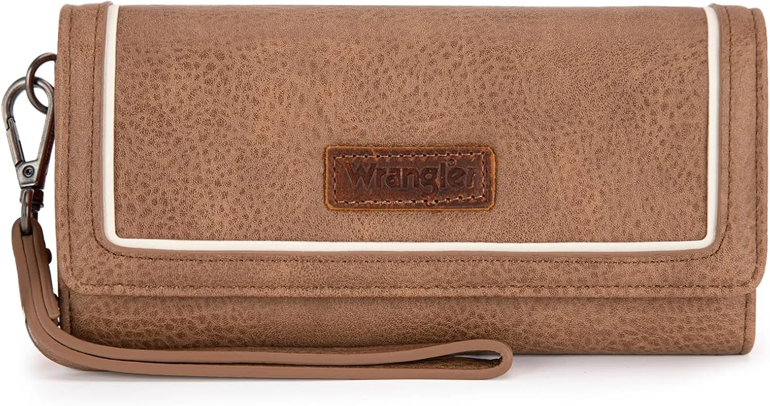 Montana West X Wrangler Wallet for Women Phone Wristlet Wallet Ladies Felame Large Capacity Clutch Wallets with Coin Purse