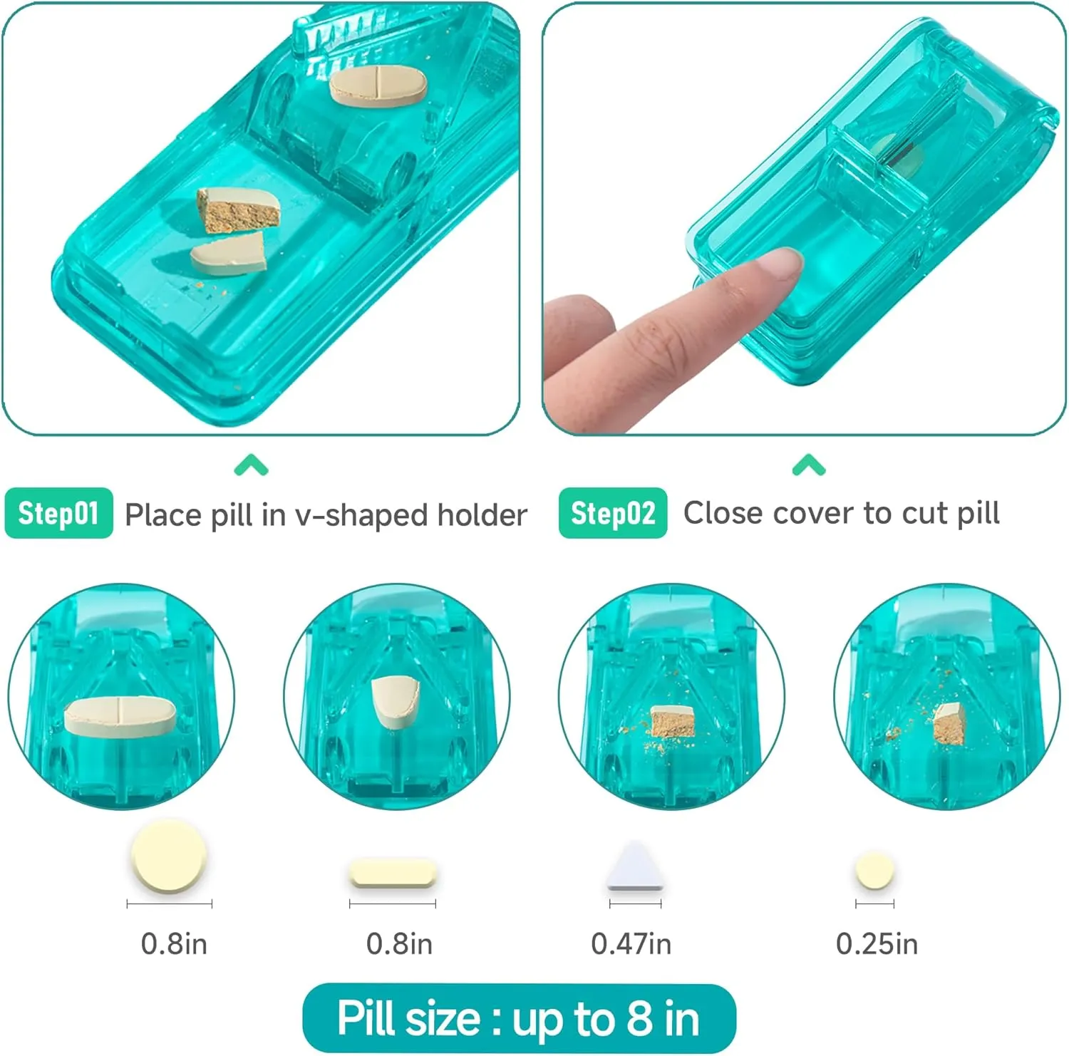 Monthly Pill Organizer 2 Times a Day, Portable AM PM Pill Box with Weekly Travel Bag, Large Capacity Medicine Organizer with Labels, 30 Day Pill Case & Pill Cutter for Medication Management (Purple)