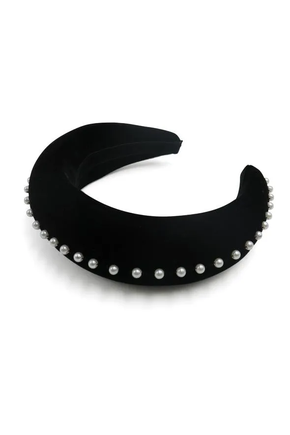 Morgan & Taylor Rania Velvet Headband in Black