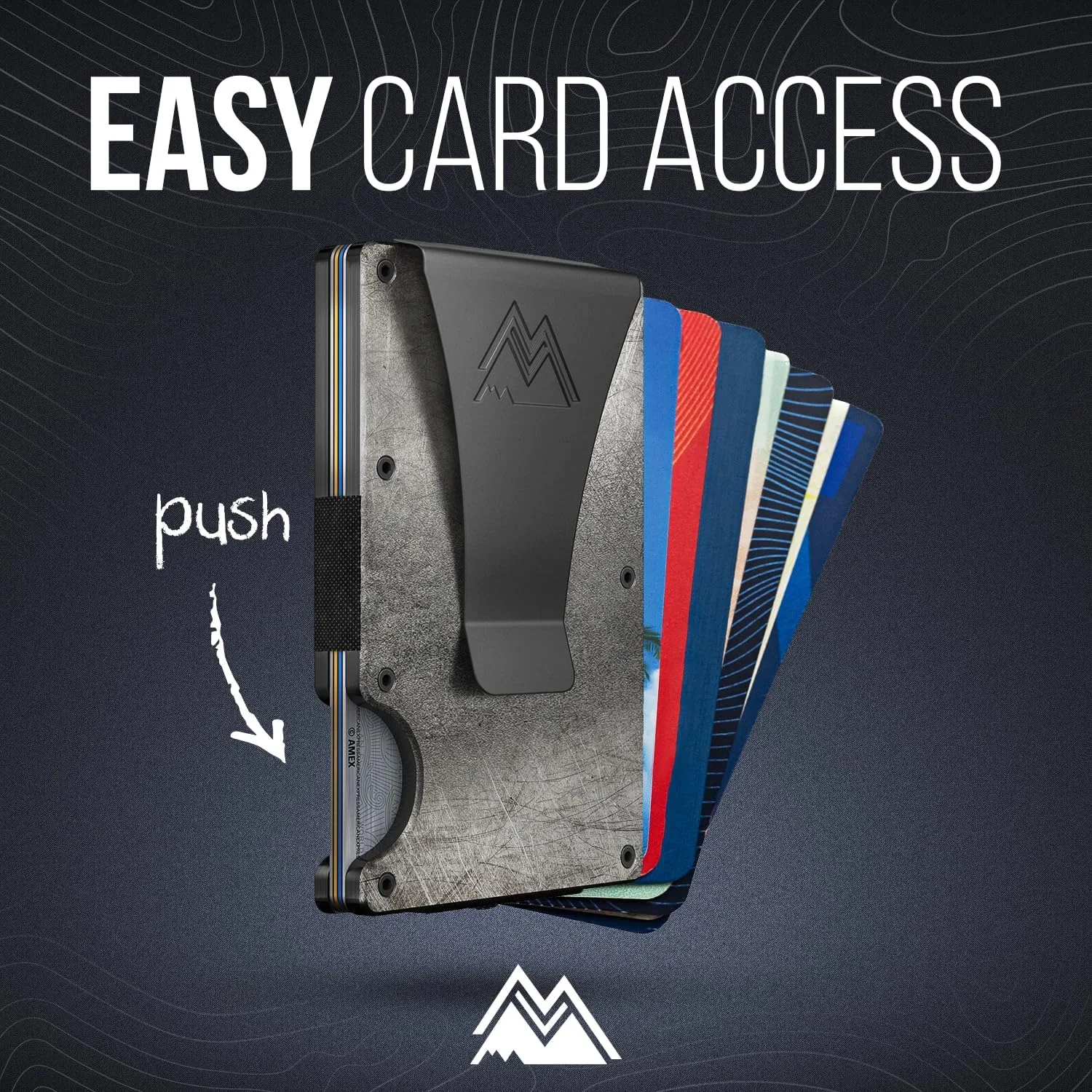 Mountain Voyage Co Minimalist Wallet for Men & Women - Slim RFID Wallet, Scratch Resistant, Credit Card Holder & Money Clip, Easily Removable Money & Cards, (Greystone Aluminum)