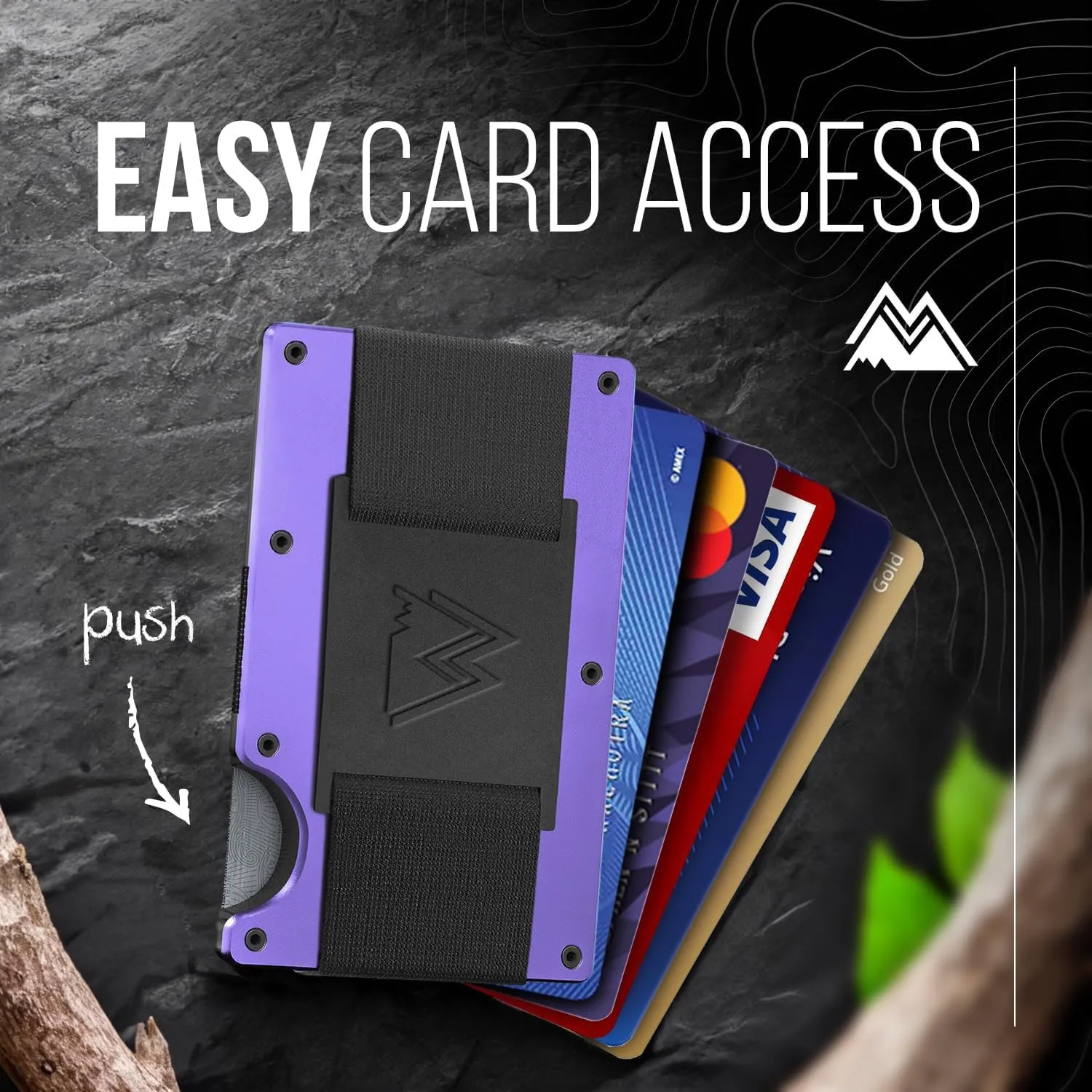 Mountain Voyage Co Minimalist Wallet for Women - Pastel (Cash Strap, Pastel Purple)
