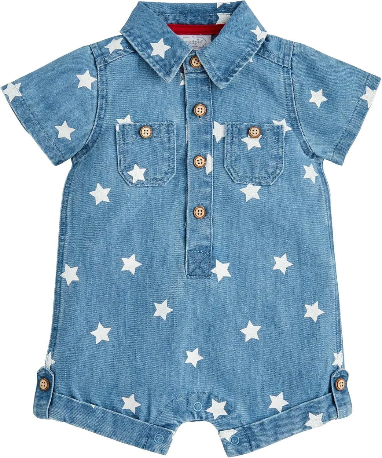 Mud Pie baby-boys Children's Denim Star Shortall