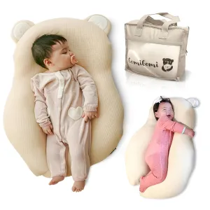 Multifunctional Baby Pillow: Anti-Roll, Nursing, and Tummy Time Features, 3D Air Mesh Fabric for Breathability. Adjustable Thickness, Easy Care