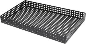 Multifunctional Tray Tabletop Tray Portable Black Minimalist Catchall Tray Jewelry Organizer Basket for Jewelry Bedroom Watch, Large