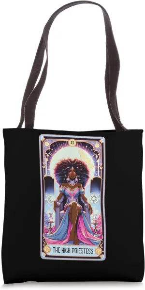 Mystical Celestial High Priestess Tarot Card Tote Bag