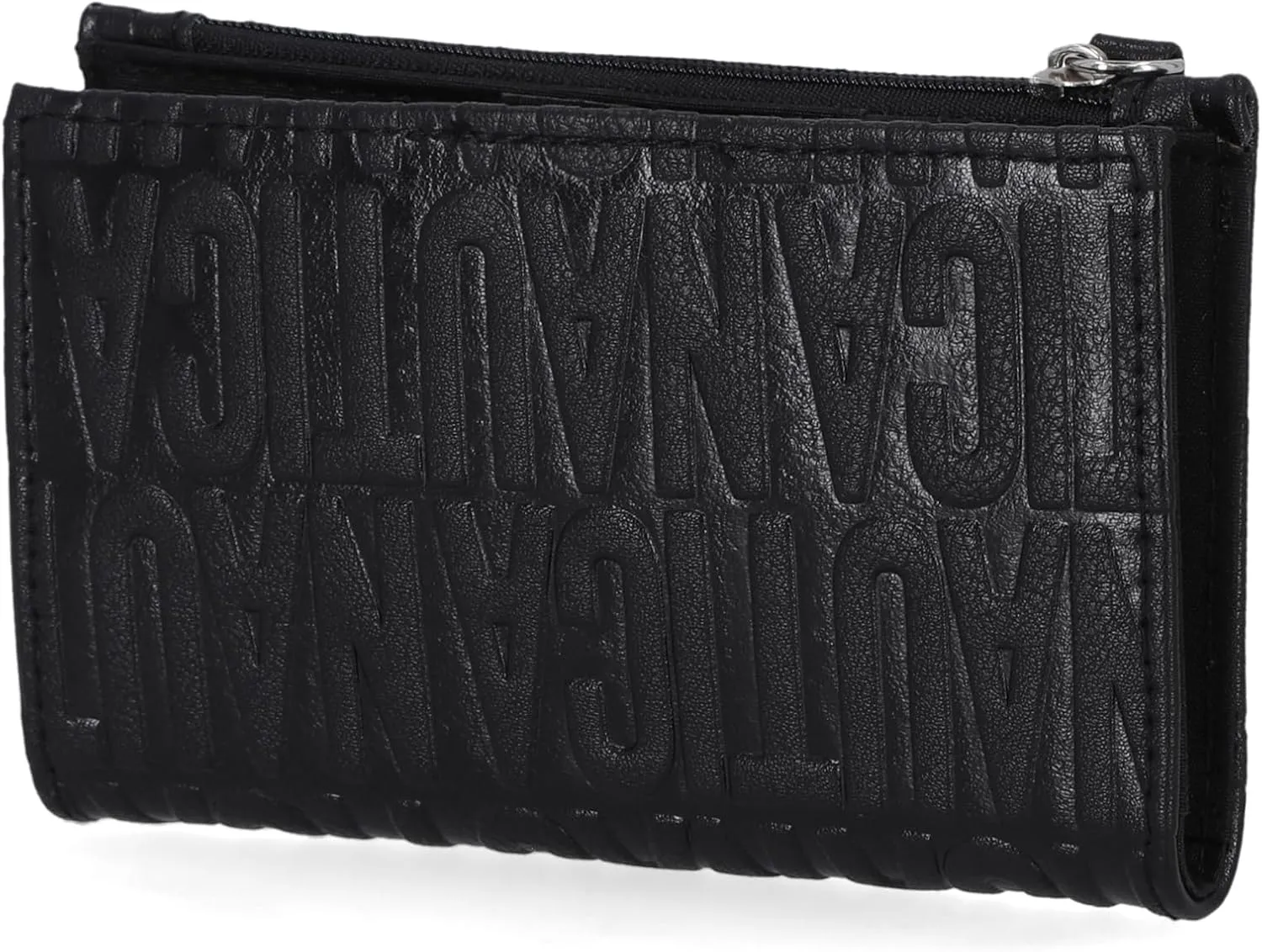 Nautica High Tide Small Wallet for Women, RFID Blocking Slim Credit Card Holder with Zipper Coin Pocket, Bifold Compact Wallet with ID Window, Black Printed