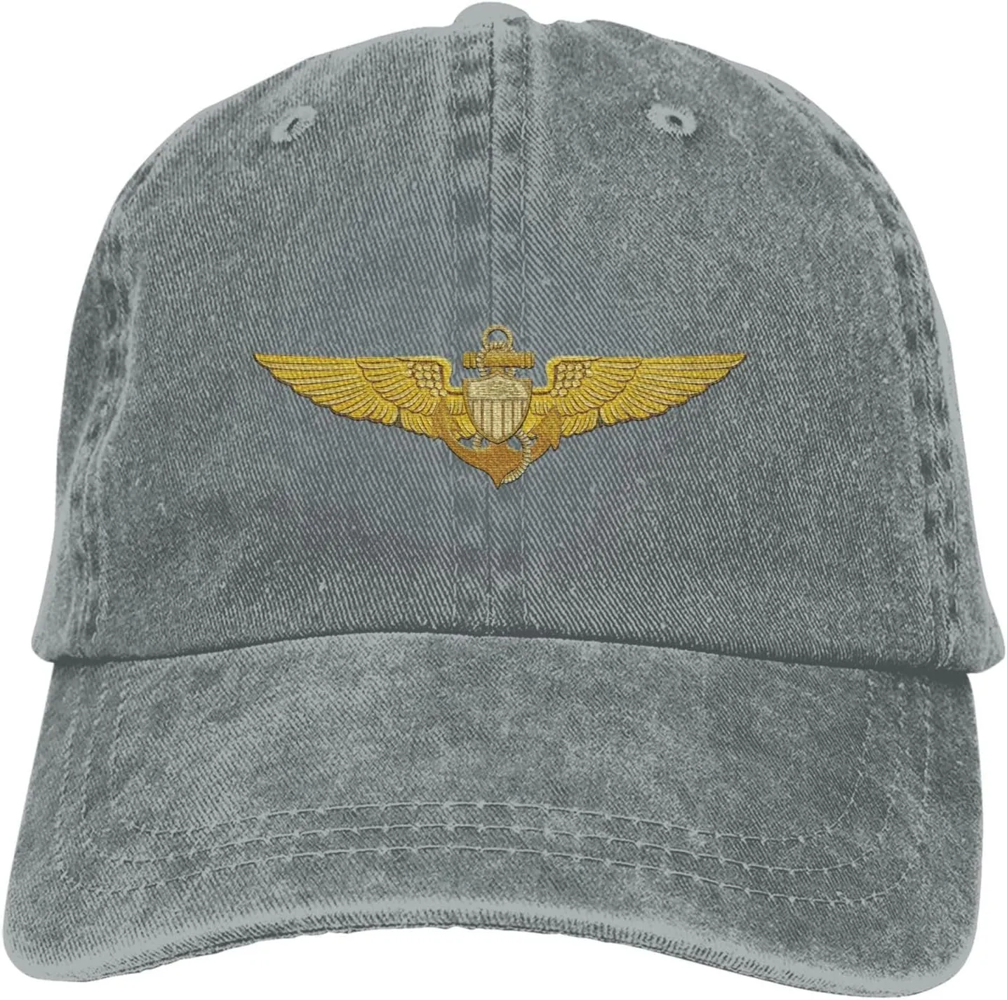 Naval Aviator Pilot Wings Vintage Wash Denim Baseball Cap