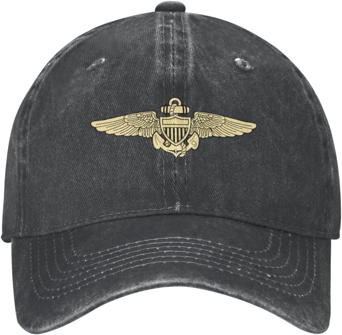 Naval Aviator Pilot Wings Vintage Wash Denim Baseball Cap