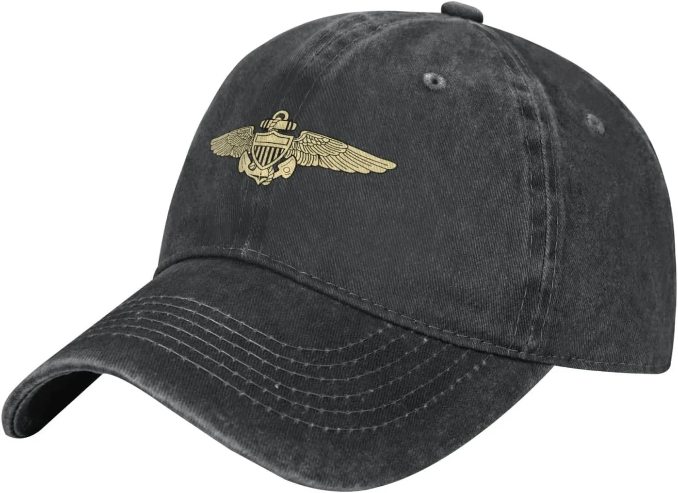 Naval Aviator Pilot Wings Vintage Wash Denim Baseball Cap