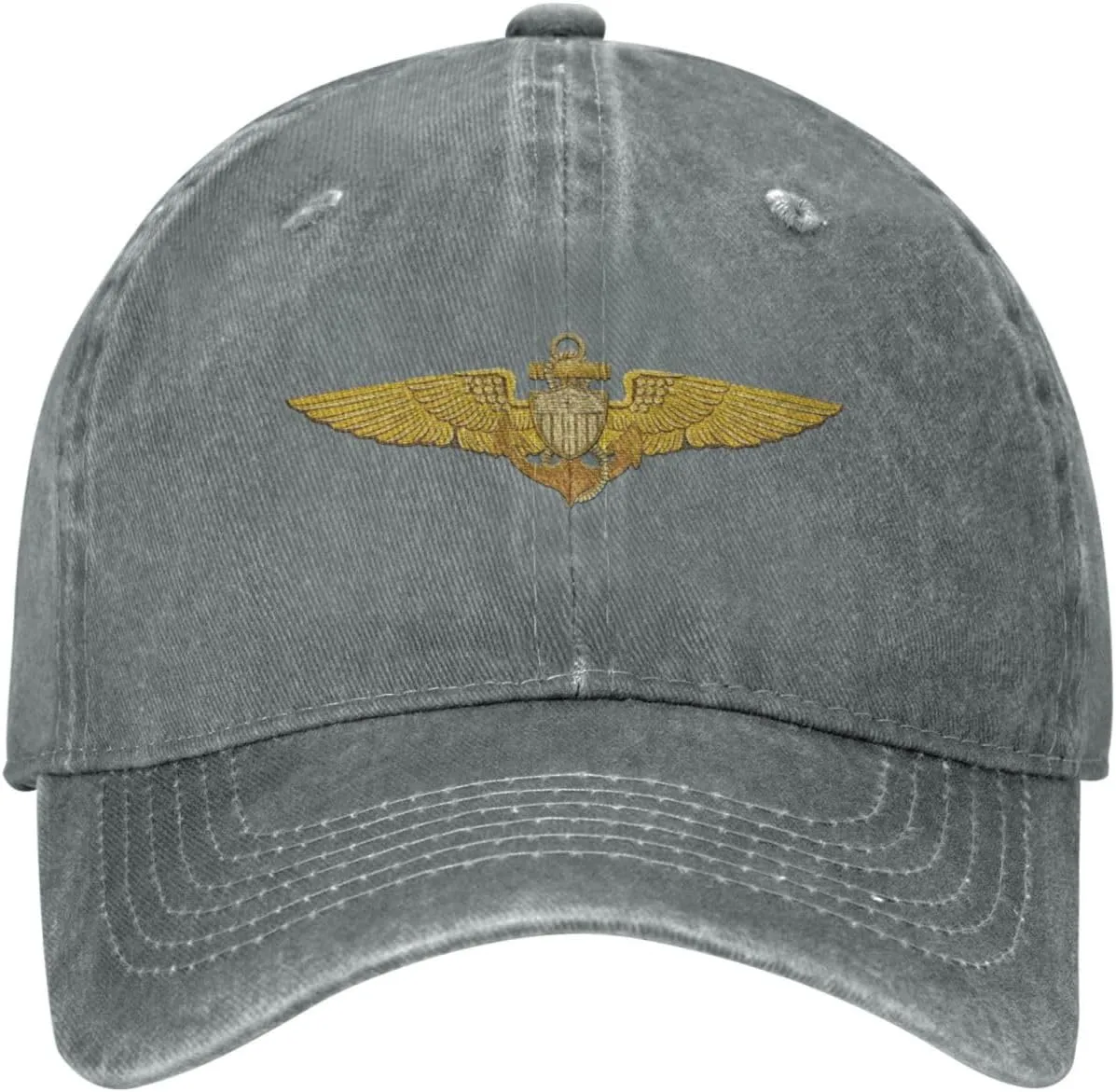 Naval Aviator Pilot Wings Vintage Wash Denim Baseball Cap