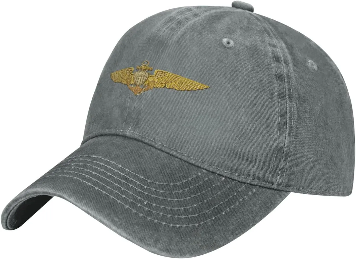 Naval Aviator Pilot Wings Vintage Wash Denim Baseball Cap