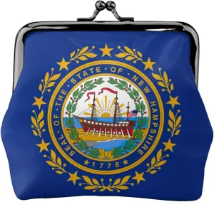 New Hampshire state flag print Coin Purse Small Change Purse Card Holder Coin Pouch Small Wallet for Women and Men