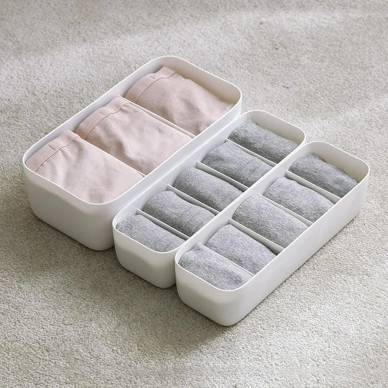 New Socks Storage Box Bra Underwear Organizer Desktop Drawer Finishing Box Bathroom Plastic Storage Case Closet Organiser