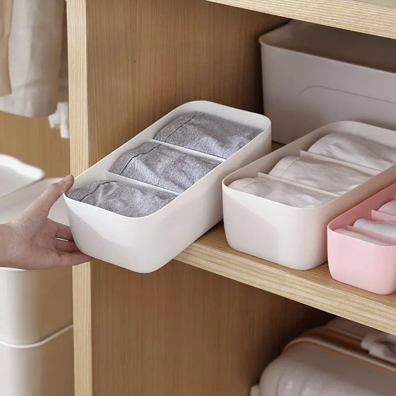 New Socks Storage Box Bra Underwear Organizer Desktop Drawer Finishing Box Bathroom Plastic Storage Case Closet Organiser