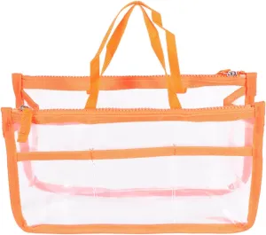 NOLITOY Large Hanging Storage Bag Multifunctional Portable Makeup Organizer for Travel Gym Camping Home Use Orange