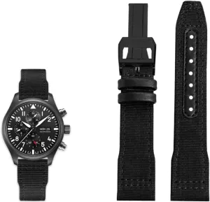 Nylon Leather Watchband 20mm 21mm 22mm Fit for IWC Le Petit Prince Big Pilot TOP GUN IW3777 Black Sport Canvas Watch Strap