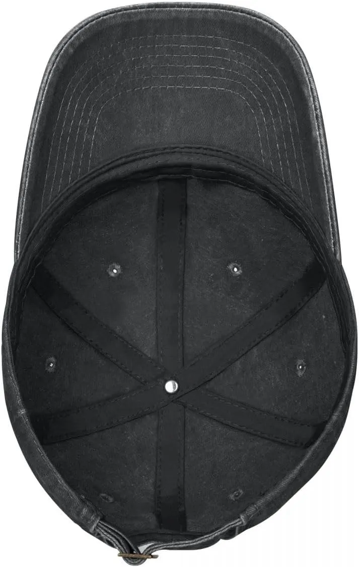 Odin Crow Denim Baseball Cap, Viking Raven Vintage Distressed Cotton Dad Hat for Men Women, Adjustable Golf Running Hat