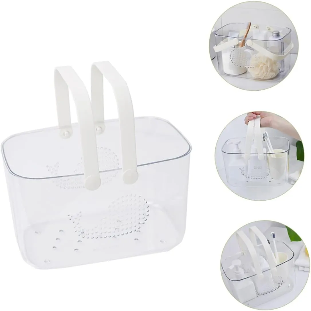 Organizer Baskets Plastic Storage Basket with Handle Portable for Bathroom Dorm Kitchen Bath House
