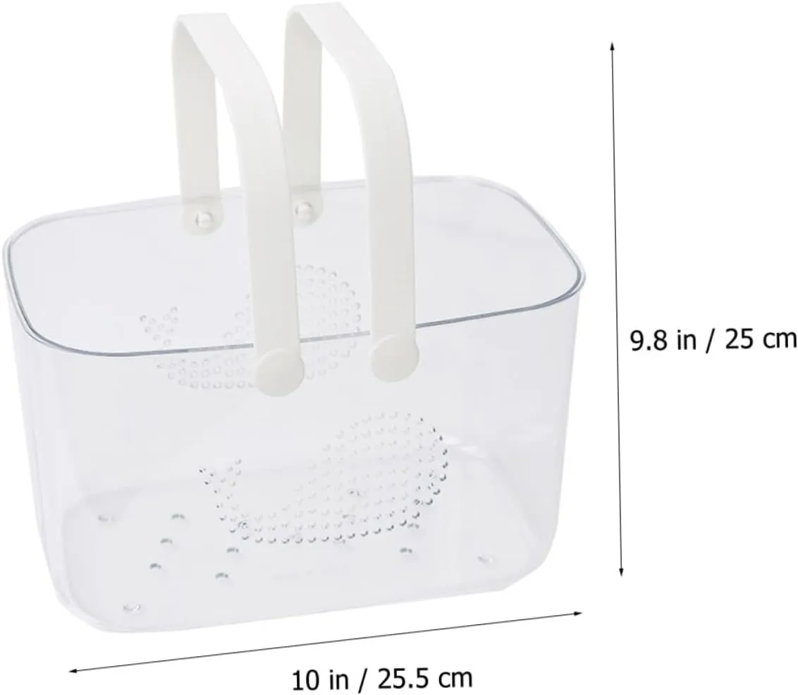 Organizer Baskets Plastic Storage Basket with Handle Portable for Bathroom Dorm Kitchen Bath House
