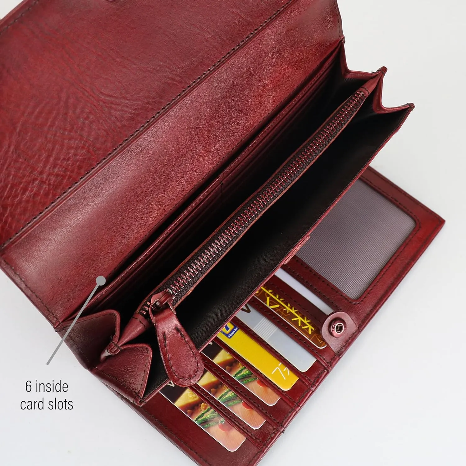 ORIREAL Wallets for Women Large Capacity Leather Clutch Wallet Card Organizer Women's Purse
