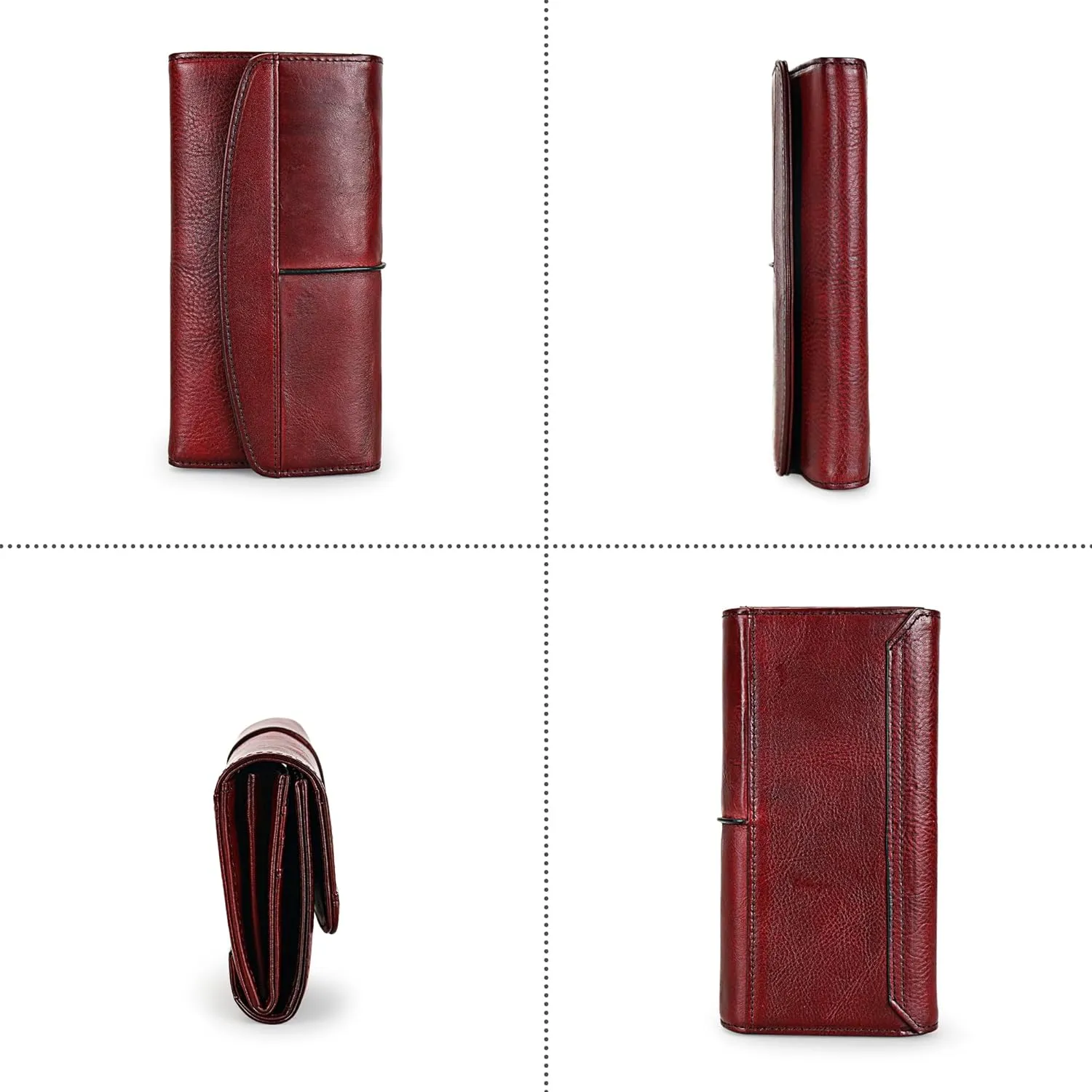 ORIREAL Wallets for Women Large Capacity Leather Clutch Wallet Card Organizer Women's Purse