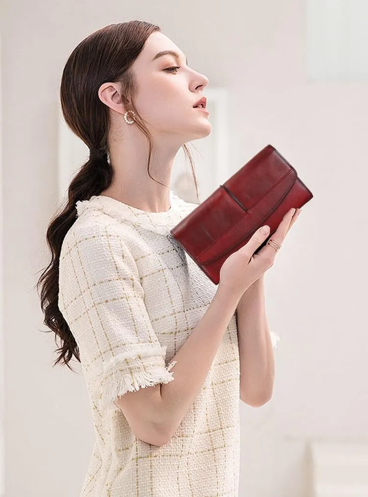 ORIREAL Wallets for Women Large Capacity Leather Clutch Wallet Card Organizer Women's Purse