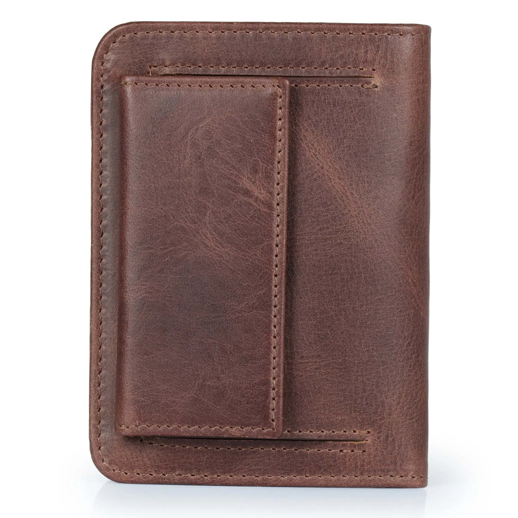 Otto Angelino RFID Blocking Men Zippered Bifold Wallet, Italian Top Grain Leather, Slim Travel Comfort, Credit Card Holder