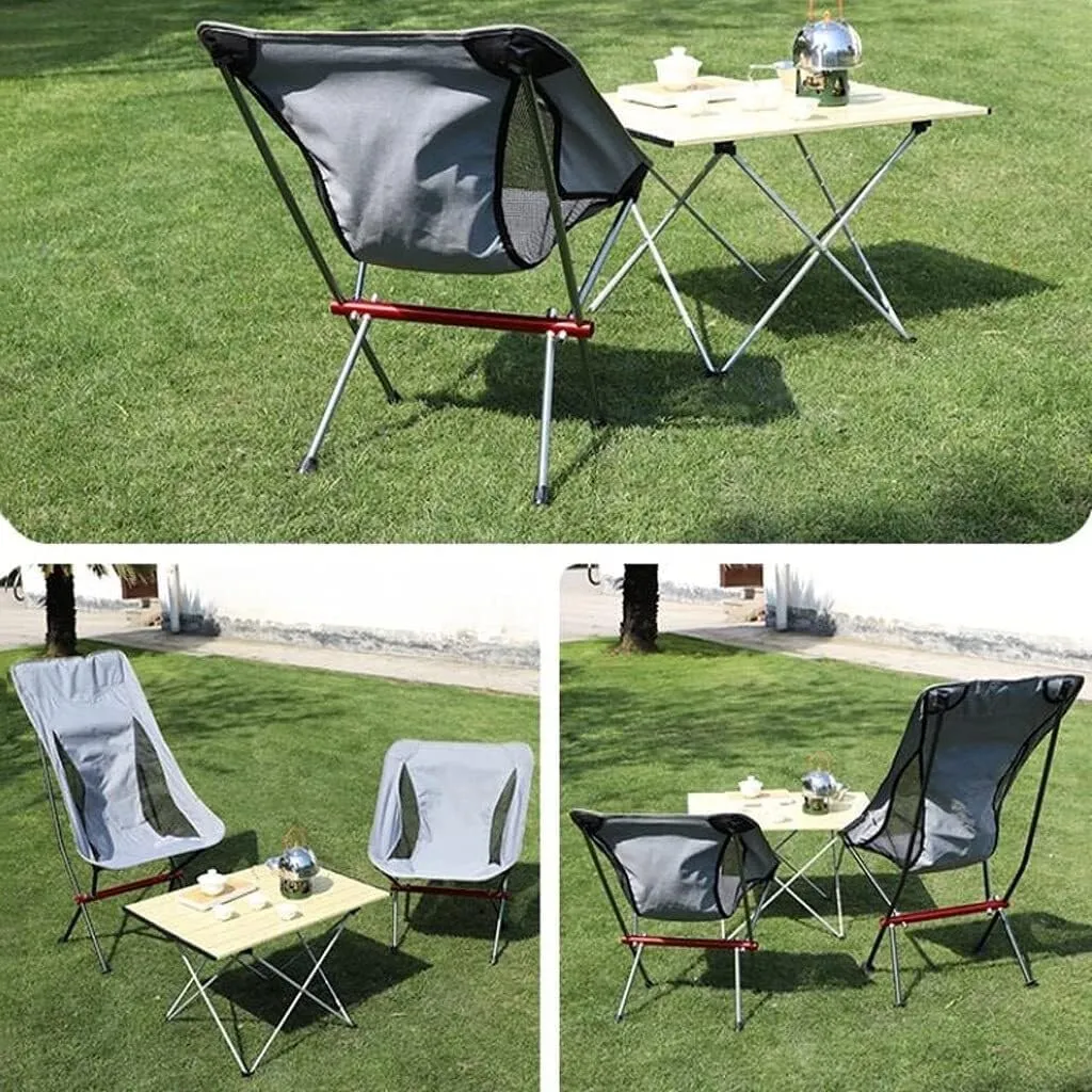 Outdoor Beach Backpack Chair, Compact Folding Chair with High-Back Design, Breathable Mesh, Portable and Lightweight for Camping, Beach, Picnic (Gray, Size: Large)(Black,68 * 56 * 58CM)