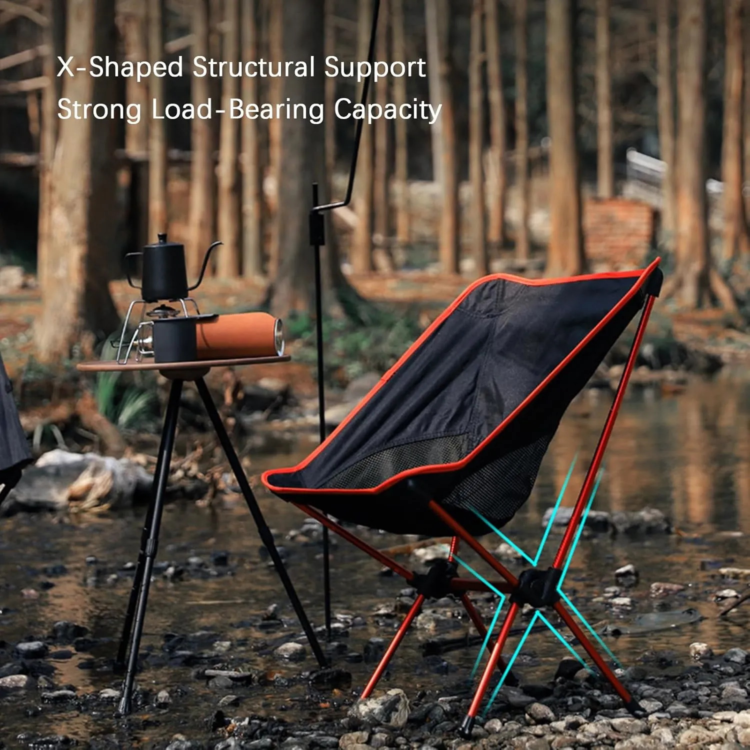 Outdoor Portable Folding Chair, Ultra-Light Aluminum Camping Chairs, 90 kg Capacity, Quick Setup, Folding Backpacking Chair for Camping, Picnic, Beach, Fishing, Garden,Red (Blue One Size)
