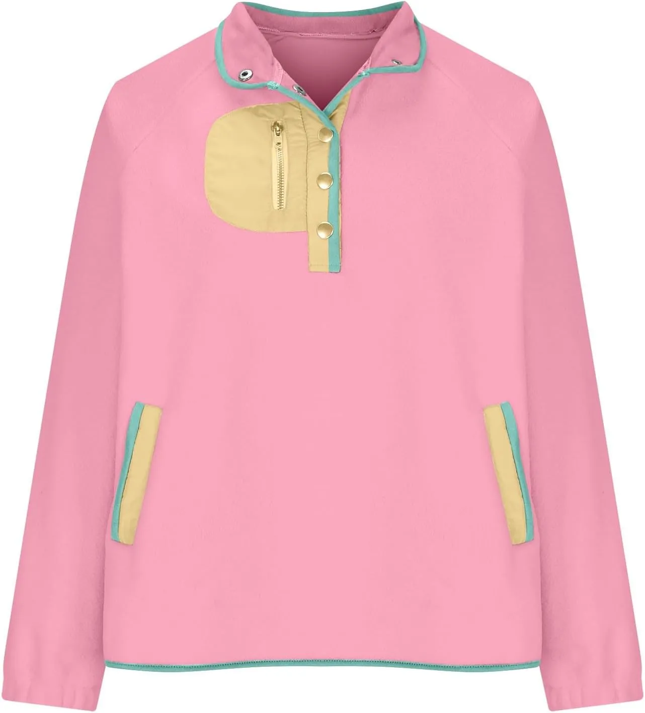 Oversized Sweatshirts For Women Trendy 2024 Fleece Lined Button Down Pullovers Casual Loose Warm Fall Winter Clothes
