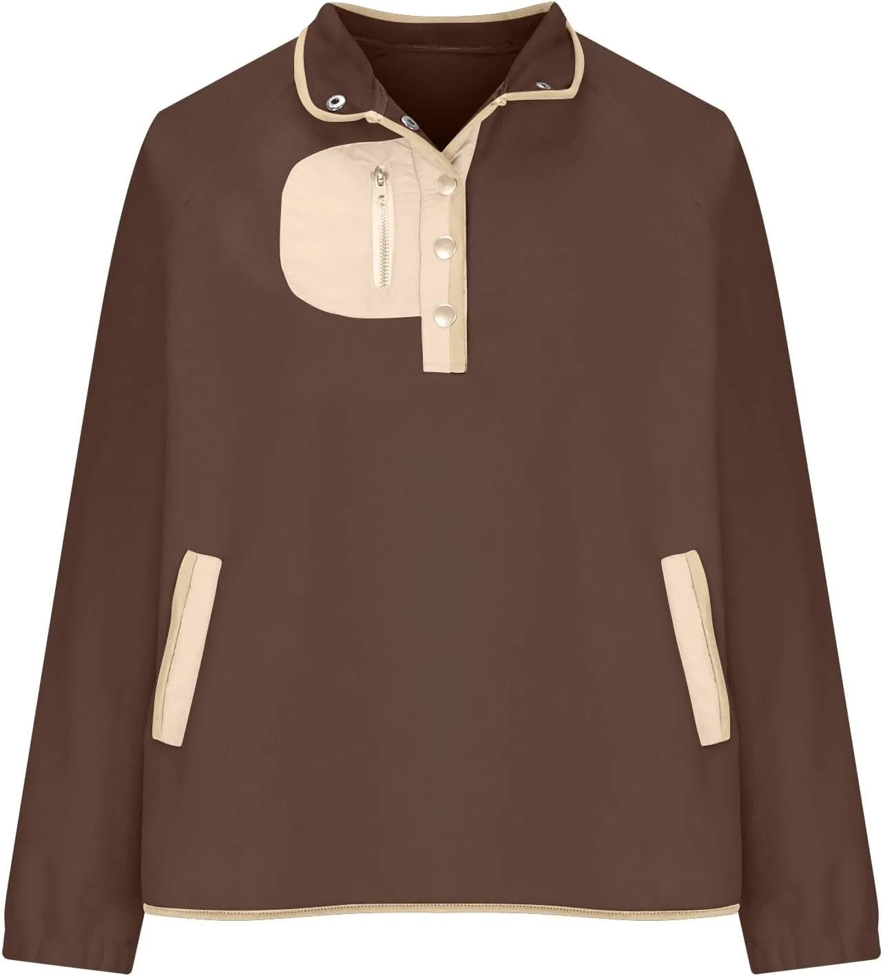 Oversized Sweatshirts For Women Trendy 2024 Fleece Lined Button Down Pullovers Casual Loose Warm Fall Winter Clothes