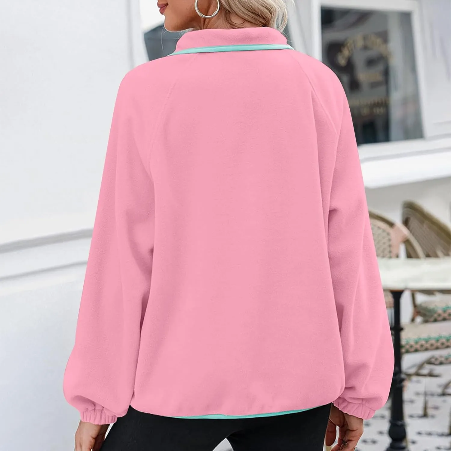 Oversized Sweatshirts For Women Trendy 2024 Fleece Lined Button Down Pullovers Casual Loose Warm Fall Winter Clothes
