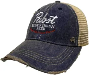 Pabst Blue Ribbon Beer Good Old Flavor Vintage Trucker Hat