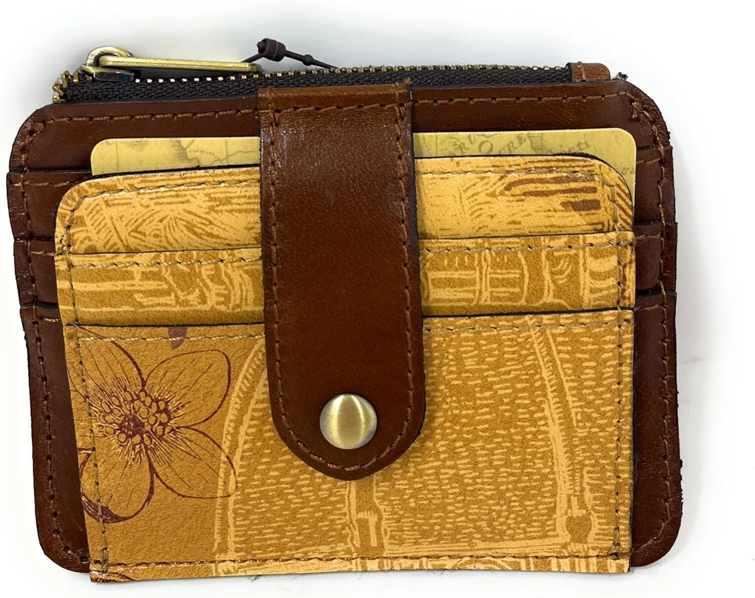 Patricia Nash Leather Cassis ID Card Case Wallet, Italian Sketchbook