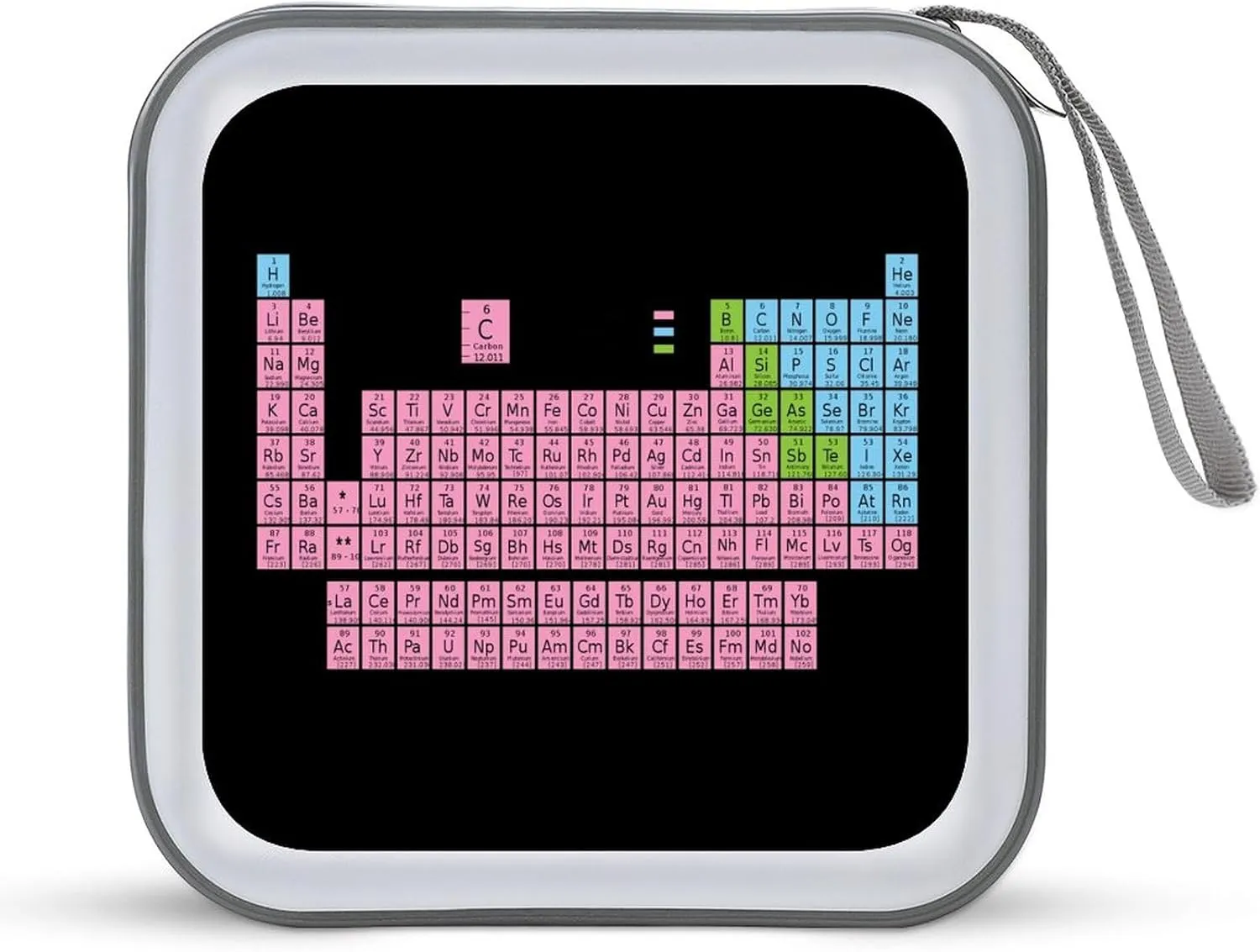 Periodic Table Chemical Element CD Case Holder Portable Disc Wallet Bag 40 Capacity Hard Plastic DVD Case for Car Home Travel